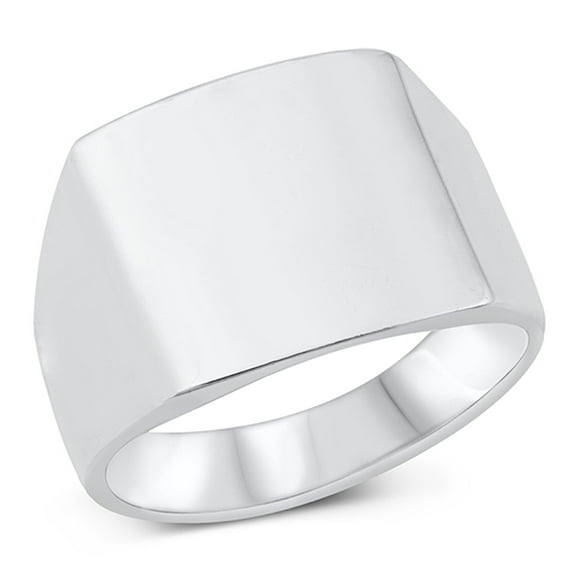 High Polished Sterling Silver Signet Ring Size 9