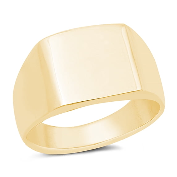 High Polished Sterling Silver Square Signet Ring Size 9