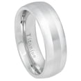thumbnail image 1 of High Polished White Titanium Comfort Fit 8MM Brushed Center Ring Size 13, 1 of 3
