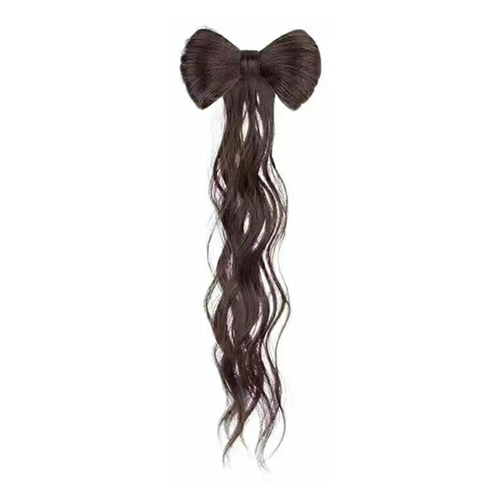 High Ponytail Bow Half Tie Hair Bundle Curly Ponytail Wig GX - Walmart.com