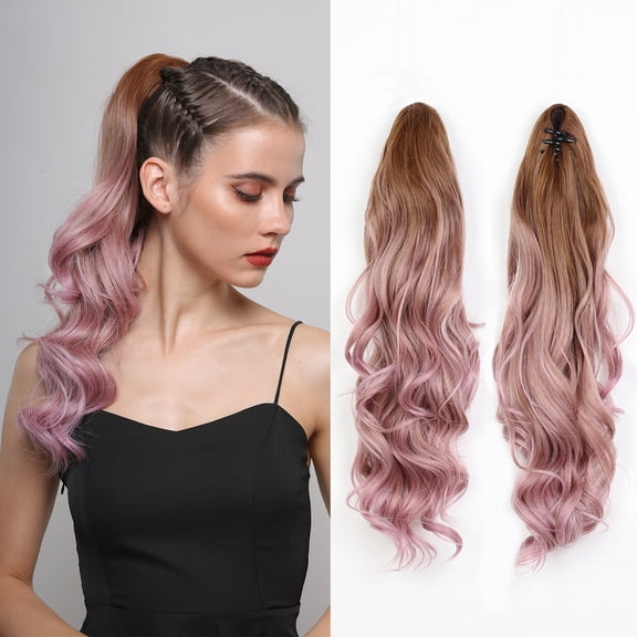 High Ponytail Hair Wigs for Women - Natural Curly Fluffy Clip-In Style for Effortless Elegance