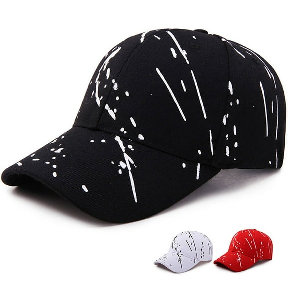 High Ponytail Hat Adjustable Baseball Cap Cotton Sunshade Cap Graffiti Print Baseball Hat for Men Women