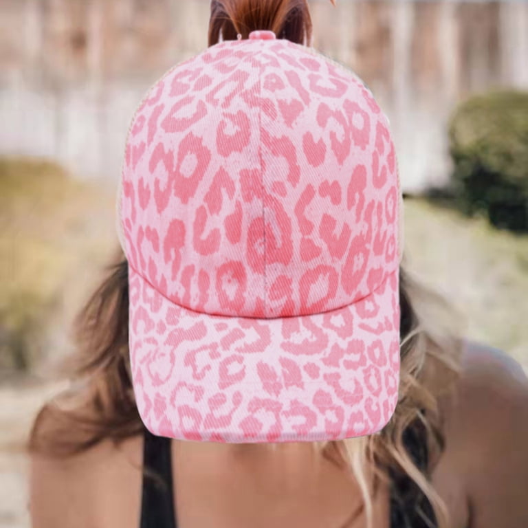 High Ponytail Hat Womens Leopard Print Baseball Cap Dad  display picture 1