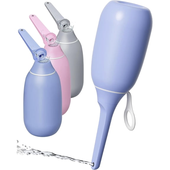 High Portable Bidet for Travel,Foldable Flip-Top Peri Bottle with Hook Ring,Handheld Bidet Sprayer for Personal Hygiene,,400ML Personal Toilet for Women Men Cleaning(Purple)