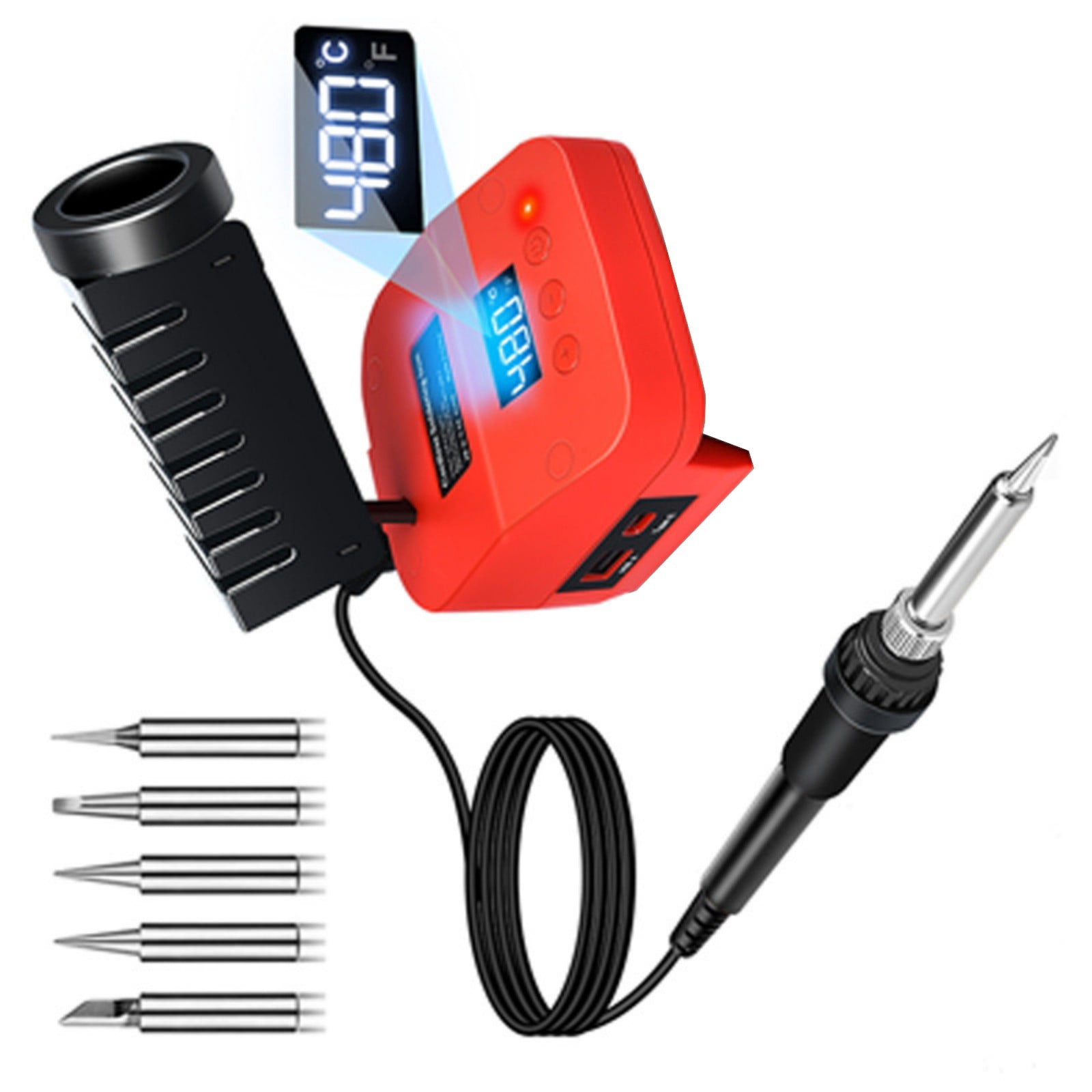 High Power 60W Cordless Soldering Iron Portable Design LED Indicators ABS Metal Construction Fit for Welding Electronics