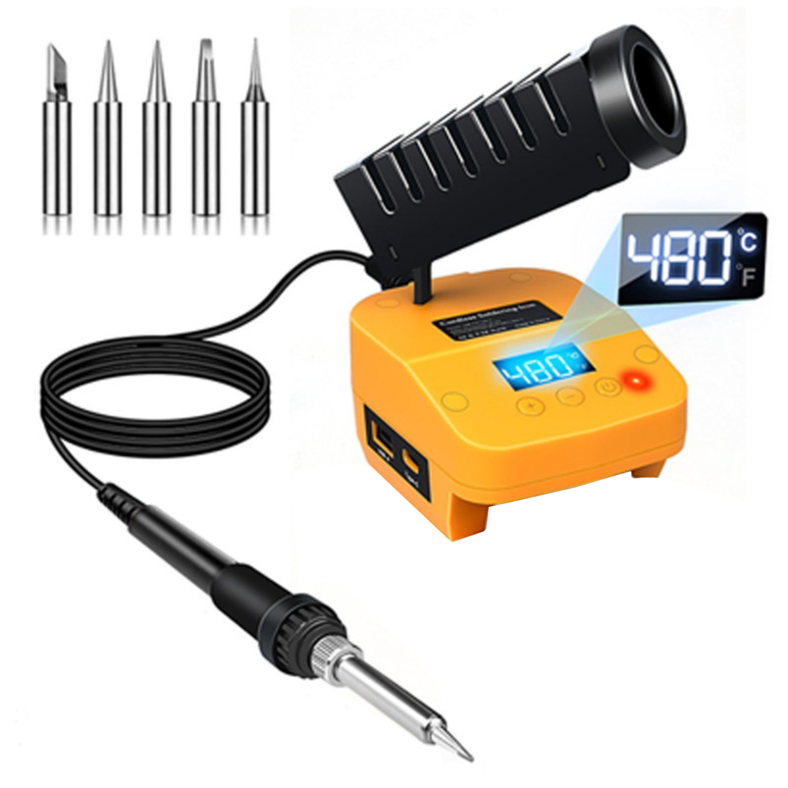 High Power 60W Cordless Soldering Iron Portable Design LED Indicators ABS Metal Construction Fit for Welding Electronics