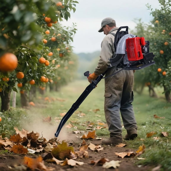 High-Power 66CC Backpack Gas Leaf Blower – 4.0HP, 880 CFM, 320 MPH, 2-Stroke Engine, changeable Speed, Cruise Control, Low Vibration – Red 2-Stroke Backpack Leaf Blower 66CC 4.0HP 880 CFM, 320 MPH
