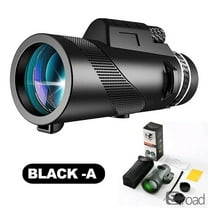 High Power 80x100 Monocular Telescope With Smartphone Adapter, HD Waterproof Scope For Long Distance Viewing, BAK4 Prism For Bird Watching, Hunting, Camping & Travel,Black-A
