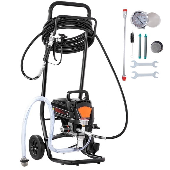 High Power 950W Electric Airless Paint Sprayer with Cart, 3000PSI for Interior/Exterior Walls, Furniture, Fences - Smooth Professional Finish