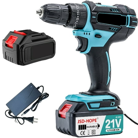 High-Power Brushless Cordless Drill-21V Lithium-Ion Rechargeable Electric Screwdriver&Pistol Grip Hand Drill, Multi-Function Home DIY Tool Kit