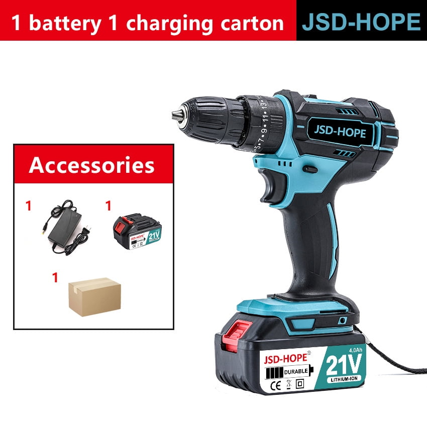 High-Power Brushless Cordless Drill/Driver, Multi-Function Lithium-ion Electric Screwdriver for Home Use