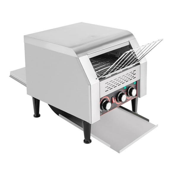 High-Power Conveyor Toaster with 2200W, Dual Heating Options, Adjustable Temperature Control, and Stainless Steel Construction 300 Slices Per Hour, Easy Operation and Cleaning