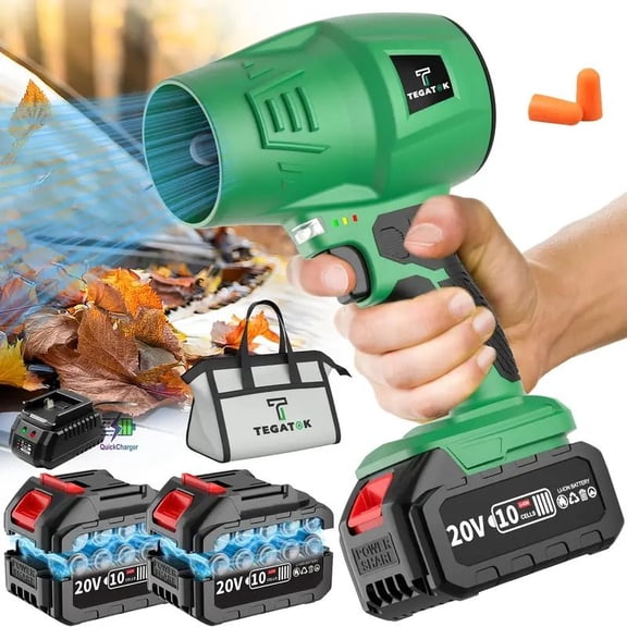 High Power Cordless Leaf Blower 20000RPM Turbo Jet Air Blower 20V Battery Operated Handheld Dust Snow Remover for Yard Lawn Driveway Home Outdoor Birthday Holiday Gift