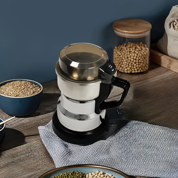 High Power Electric Coffee Grinder, Stainless Steel Wet & Dry Mill for Beans, Grains & Spices, Portable for Home, Cafe, Camping, RV, Perfect for Coffee Lovers & Pet Owners