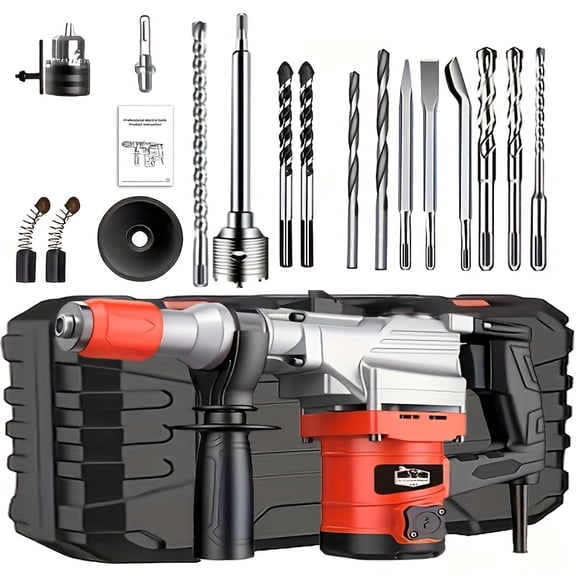 High Power Electric Hammer, Multifunctional Demolition & Renovation Tool for Concrete Drilling Chiseling