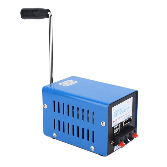 High Power Hand Crank Emergency Generator F20 Outdoor Portable USB Charging Station for Phones and Computers, 20W / 15V Max Blue
