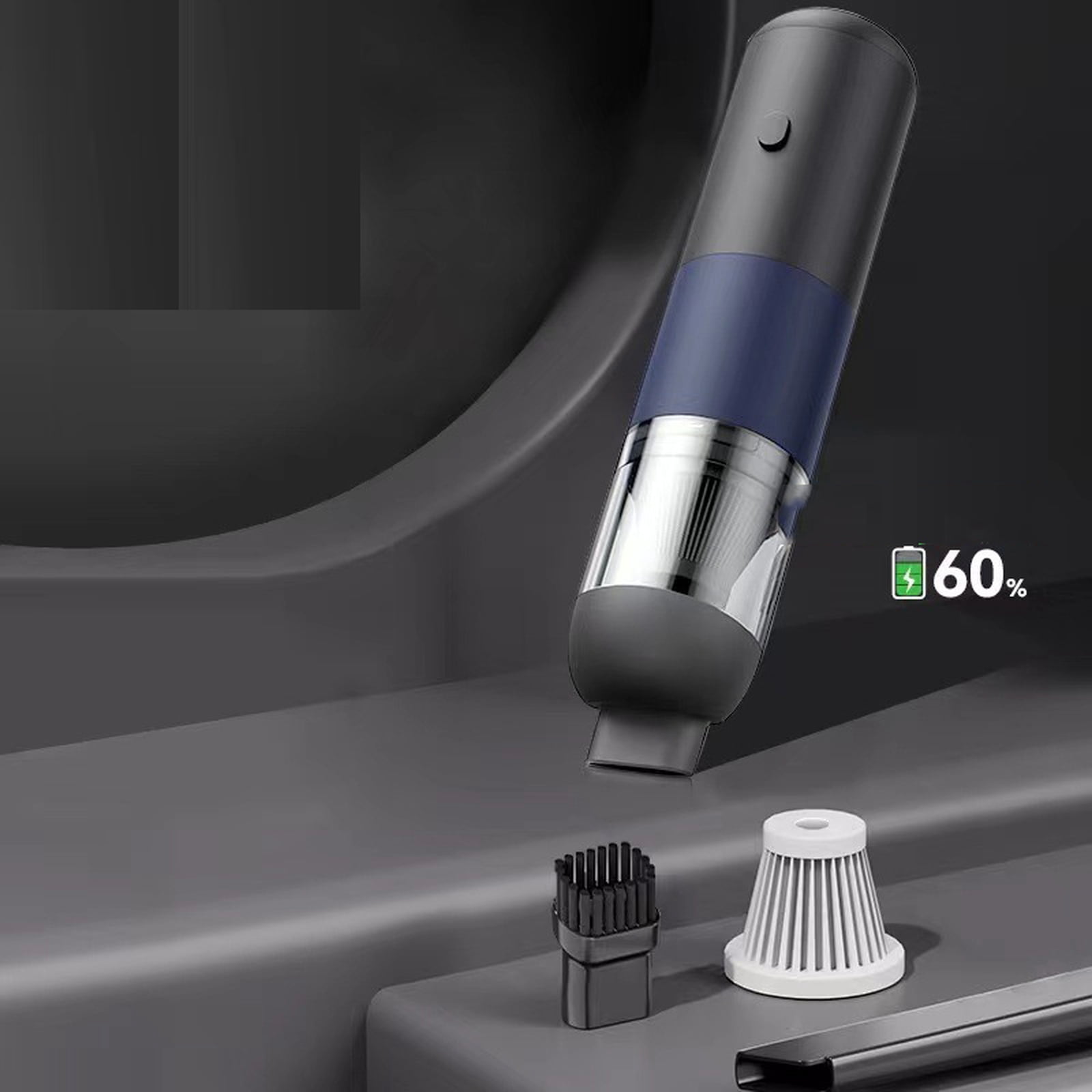 High Power Handheld Car Vacuum Cleaner Portable Auto Interior Vacuum with Crevice Tool, Strong Suction Cordless Cleaning for Vehicle Seats Dashboard Trunk and Home Use, Black
