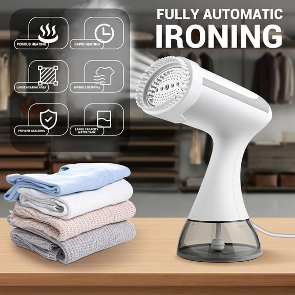 High Power Handheld Garment Steamer Iron, Compact Travel Powerful Steam Wrinkle Removal Large Tank Ergonomic Handle Layout, Wrinkle Remover for Home Business Trip Clothing Care Use