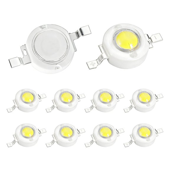 High Power LED Chip Bulb 10 Pcs- Cool White 6000K 600-700mA Light Beads Super Bright Intensity COB Light Emitter Components Lamp for Home Studio Show DIY Project