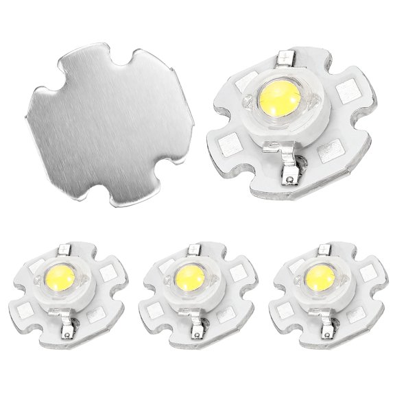 High Power LED Chip Bulb 5 Pcs- Cool White 6000K 600-700mA LED Light with Heatsink Aluminum Base Bulb Lamp Super Bright Intensity COB Light for Home Studio Show DIY Project