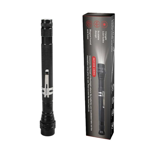 High Power LED Flashlight with Telescopic Design Lightweight Aluminum Alloy Ideal for Outdoor Camping Hiking Emergency Situations Strong Base Included