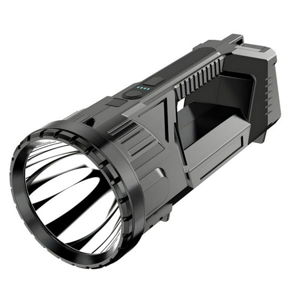 High Power LED Searchlight Flashlight, Portable Rechargeable 10W Waterproof Spotlight - 4 Brightness Modes with Side Light, USB Charging, Long Range Outdoor Lighting for Camping