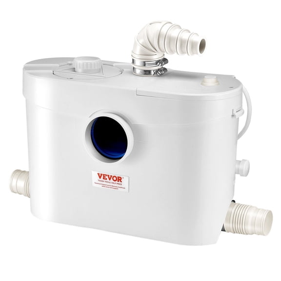 High-Power Macerator Pump, 900W, 48 GPM, 40 ft Head, 4 Inlet Upflush Toilet System for Basement, Laundry, Shower, Sink&Bathtub Waste Water