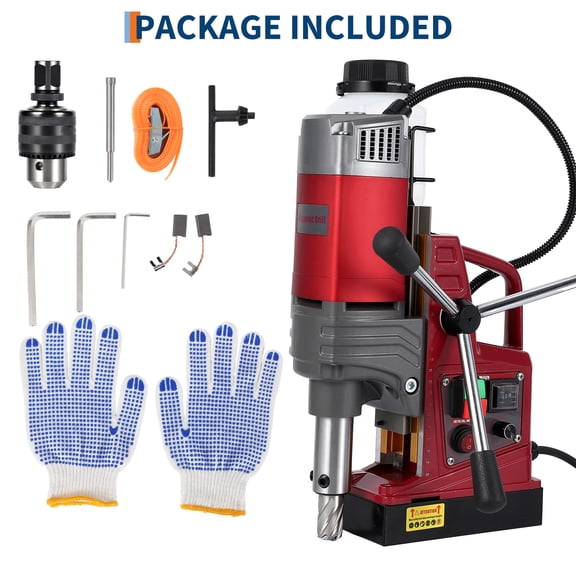 High-Power Magnetic Drill Press – 1550W, 2'' Boring Diameter, 14000N Magnet Force, 750 RPM Adjustable Speed, Portable Electric Drill, Forward/Reverse & Twist Drill Adapter