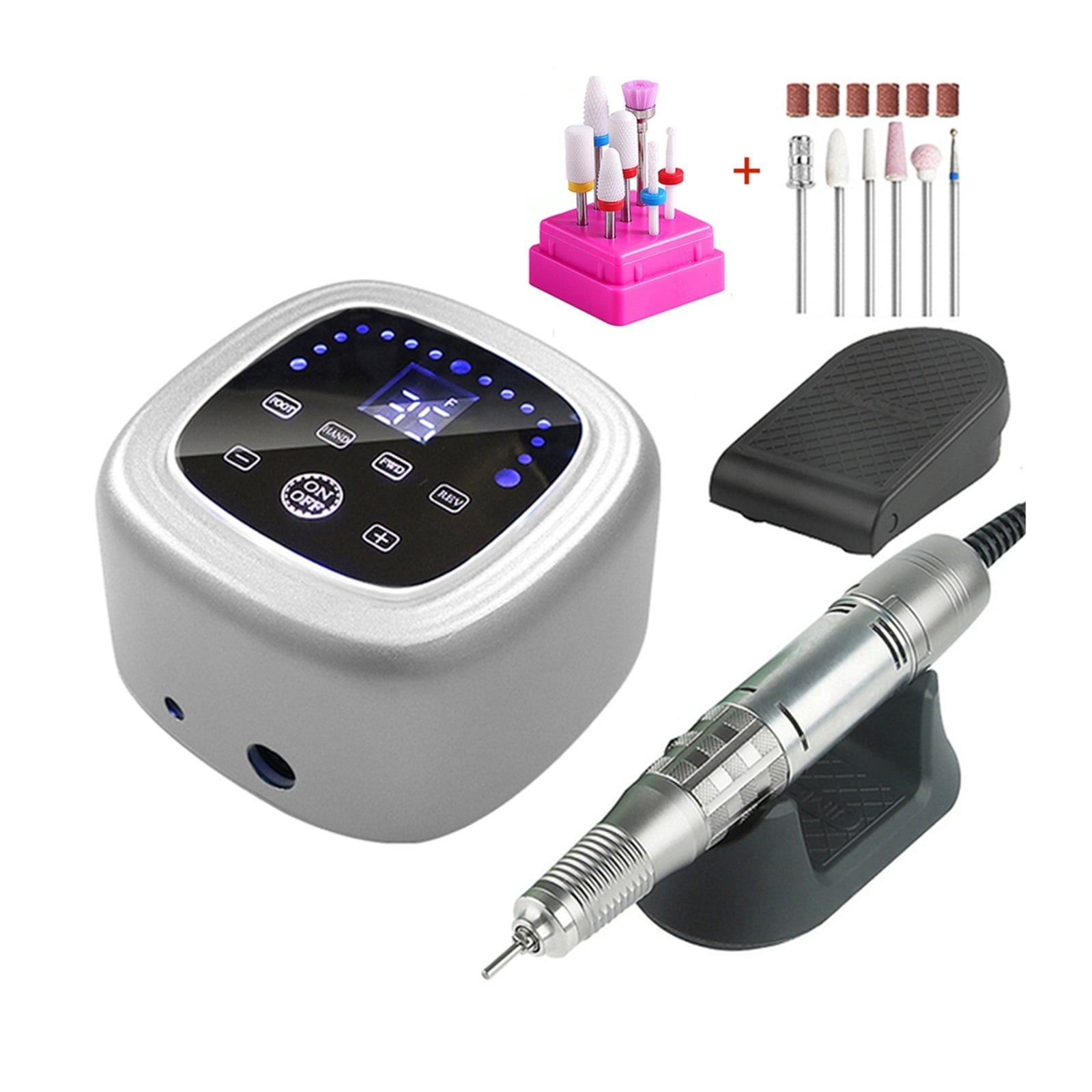 High Power Nail Drill, 35000 RPM Manicure Machine, Milling Cutter Pedicure, Electric Nail File, Professional Nail Art Tool ,Low Noise