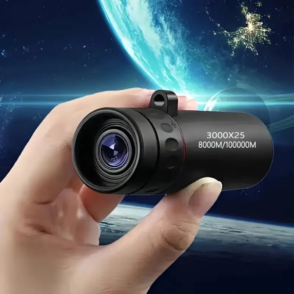 High Power Portable Telescope, 12x Magnification, Day Night Use, Compact Size 3x9cm, for Bird Watching Hiking Camping