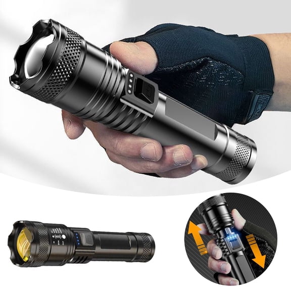 High Power Rechargeable LED Flashlight for Outdoor Adventures Camping Hiking Emergency Night Running with Multiple Modes