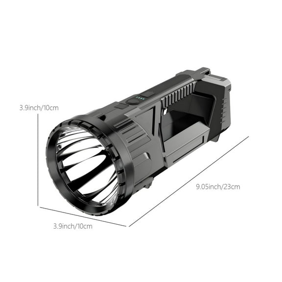 High Power Rechargeable LED Searchlight with Adjustable Brightness and Side Light for Outdoor Use