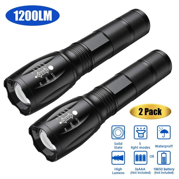 High-Powered LED Flashlight S1200 - Brightest High Lumen Light with 5 Modes, Zoomable, and Water Resistant I Powerful Camping and Emergency Flashlights[1 PACK]