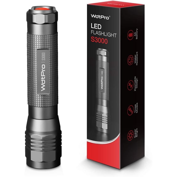 High-Powered LED Flashlight S3000, Super Bright Flashlights - High Lumen, IP67 Water Resistant, 3 Modes and Zoomable for Camping, Emergency, Hiking, Gift
