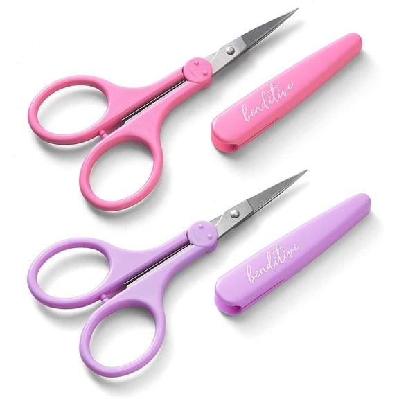 High Precis Detail Scissors t (2-Pc) Sharp, Fine Tips | Paper Cutting, Scrapbooking, wing, Crafting Stainless Steel Protective Cover (Pastel)