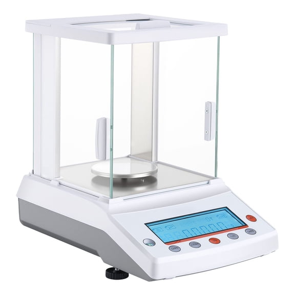 High Precision 120g x 0.001g Analytical Balance Lab Scale with Glass Draft Shield for Laboratory Jewelry Pharmacy g oz ct mg Units