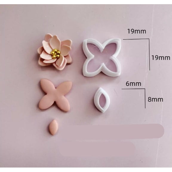 High-Precision 3D Flower Earring Mold for DIY Jewelry Making - Durable Polymer Clay Knife Mold