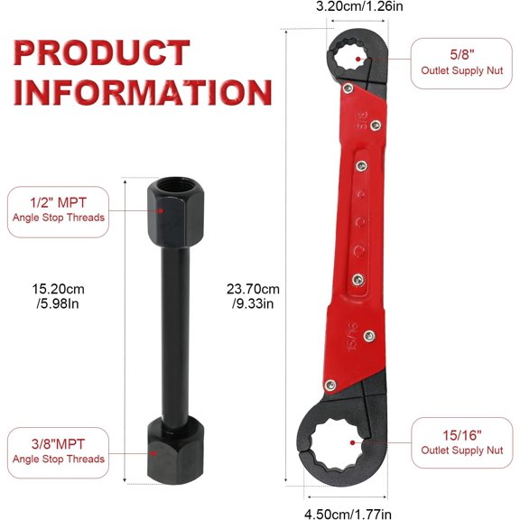 High-Precision Angle Stop-On Wrench Kit for Plumbing Valve & Pipe Installations