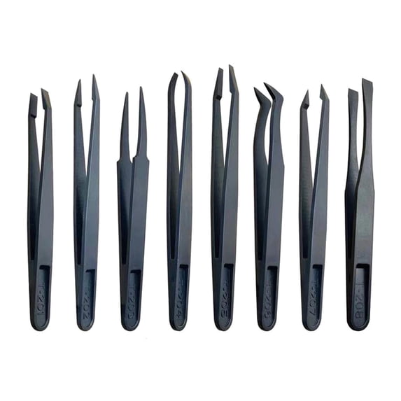 MOMOJIA Anti-static Tweezers Plastic Carbon Fiber for Electronics Jewelry Making Repair