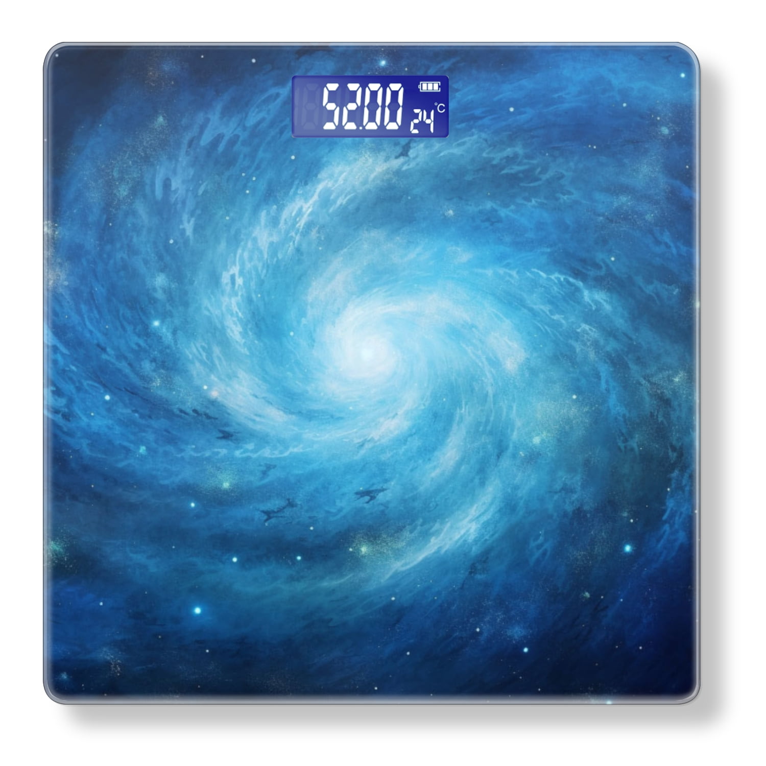 High Precision Body Weight Scale Smart Bathroom Scales with Large LCD Display(400lbs),Decorative for Bedroom-Abstract Blue Swirls And Starry Night Sky