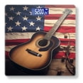 thumbnail image 1 of High Precision Body Weight Scale Smart Bathroom Scales with Large LCD Display(400lbs),Decorative for Bedroom-Acoustic Guitar And American Flag On Wooden Table, 1 of 4