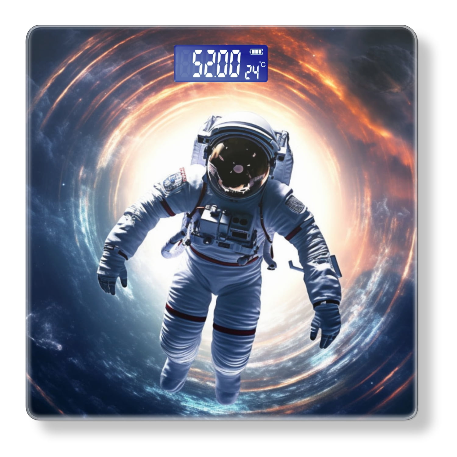 High Precision Body Weight Scale Smart Bathroom Scales with Large LCD Display(400lbs),Decorative for Bedroom-Astronaut In Space Suit Floating Through Wormhole