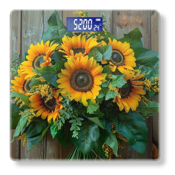 High Precision Body Weight Scale Smart Bathroom Scales with Large LCD Display(400lbs),Decorative for Bedroom-Beautiful Bouquet Of Sunflowers And Classic Flowers