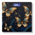 thumbnail image 1 of Bathroom Scale, Highly Accurate Digital Body Scale,Precisely Measures Weight up to 400 lbs-Beautiful Golden And Blue Butterflies On Dark Background, 1 of 4