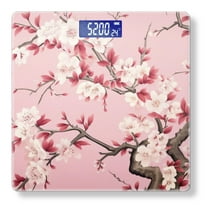 High Precision Body Weight Scale Smart Bathroom Scales with Large LCD Display(400lbs),Decorative for Bedroom-Cherry Blossom Mural In The Style Of Chinese Art