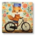 thumbnail image 1 of High Precision Body Weight Scale Smart Bathroom Scales with Large LCD Display(400lbs),Decorative for Bedroom-Cute Fox Riding Bicycle And Surrounded By Colorful Flowers, 1 of 4