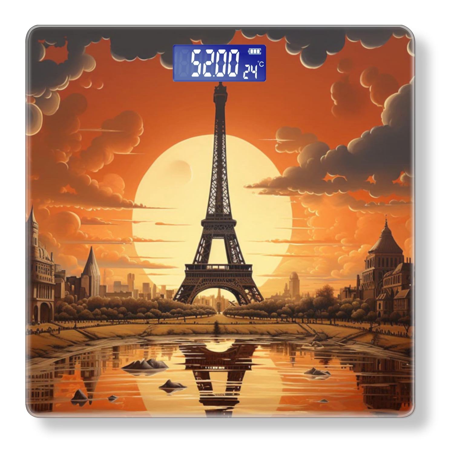 High Precision Body Weight Scale Smart Bathroom Scales with Large LCD Display(400lbs),Decorative for Bedroom-Eiffel Tower In Paris During The Autumn Season