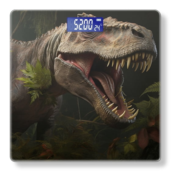 High Precision Body Weight Scale Smart Bathroom Scales with Large LCD Display(400lbs),Decorative for Bedroom-Fierce Tyrannosaurus Rex Roaring With Its Large Teeth