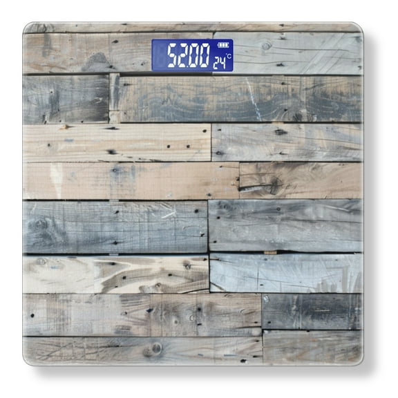 High Precision Body Weight Scale Smart Bathroom Scales with Large LCD Display(400lbs),Decorative for Bedroom-Flat Lay View Of Old Weathered Wood Planks With Grungy