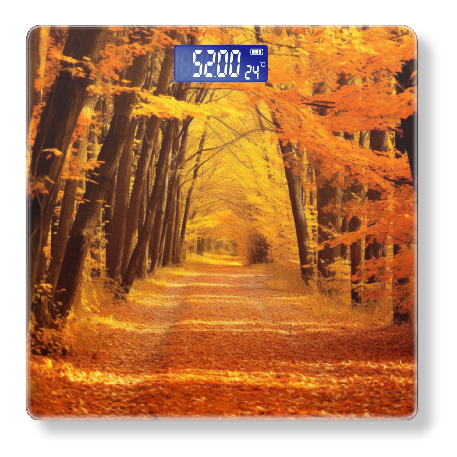 High Precision Body Weight Scale Smart Bathroom Scales with Large LCD Display(400lbs),Decorative for Bedroom-Golden Autumn Forest With Leaves In Shades Of Yellow